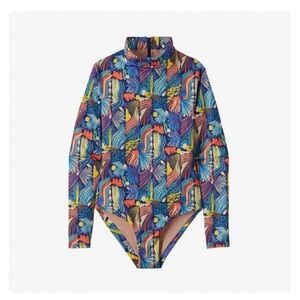 Patagonia Long-Sleeved Swell Seeker One-Piece Swimsuit in Joy: Sound Blue